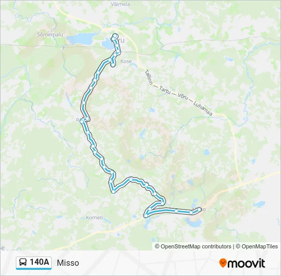 Автобус 140A: карта маршрута