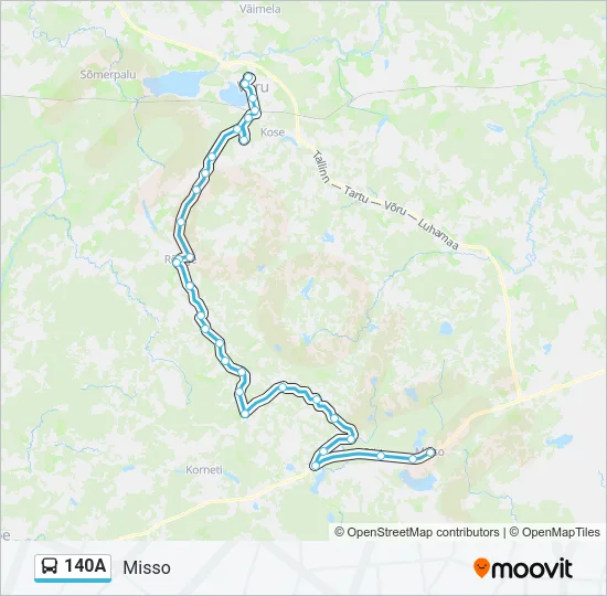 140A Bus Line Map