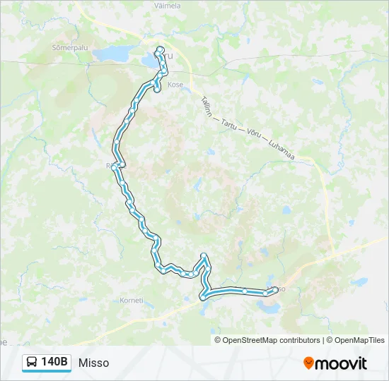 Автобус 140B: карта маршрута
