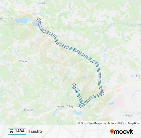 Автобус 143A: карта маршрута