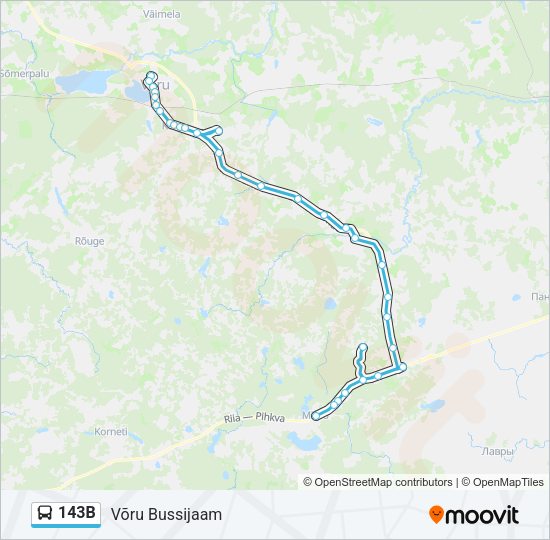 Автобус 143B: карта маршрута
