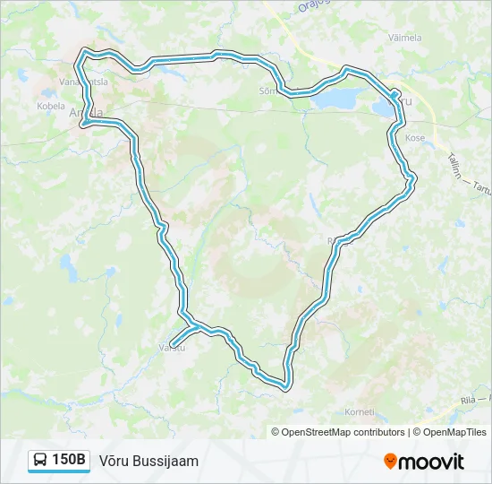 150B Bus Line Map