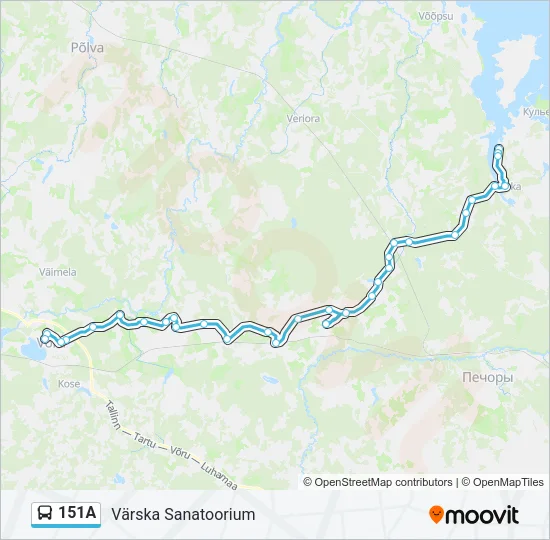 Автобус 151A: карта маршрута
