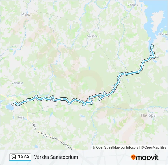 Автобус 152A: карта маршрута
