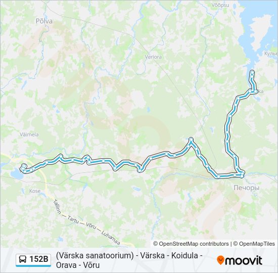 Автобус 152B: карта маршрута