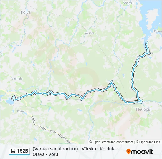152B Bus Line Map