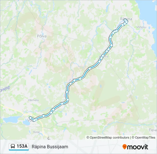 Автобус 153A: карта маршрута