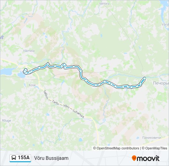 Автобус 155A: карта маршрута