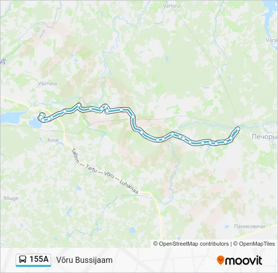 Автобус 155A: карта маршрута