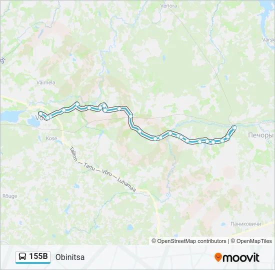 155B Bus Line Map