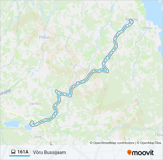 Автобус 161A: карта маршрута