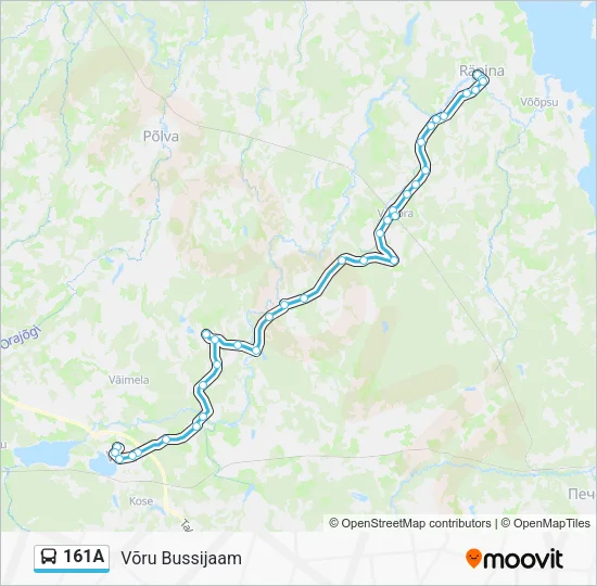 Автобус 161A: карта маршрута