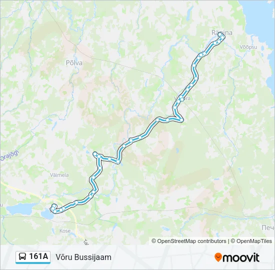 161A Bus Line Map