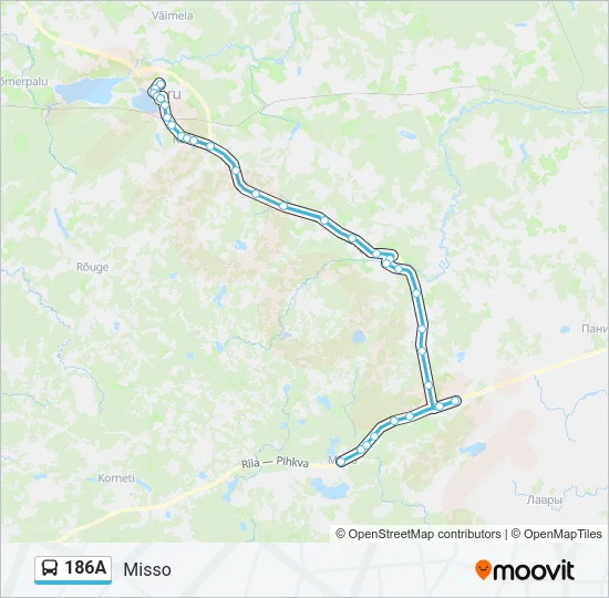 Автобус 186A: карта маршрута