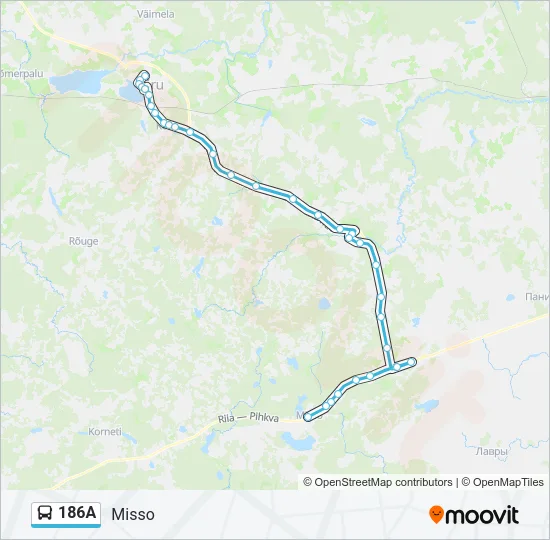 186A Bus Line Map