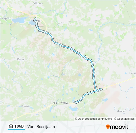 186B Bus Line Map