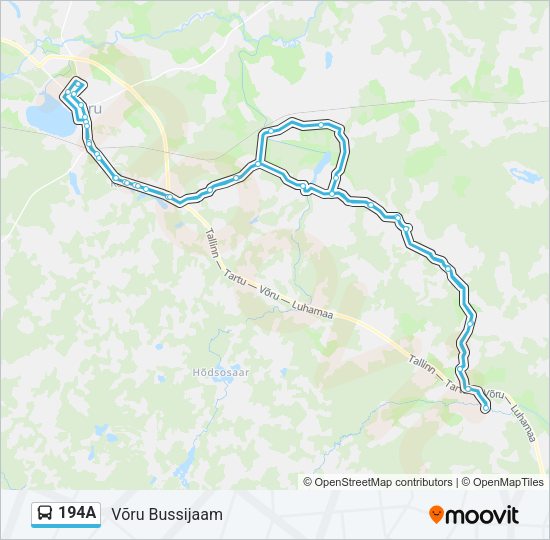 Автобус 194A: карта маршрута