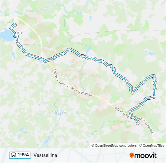 Автобус 199A: карта маршрута