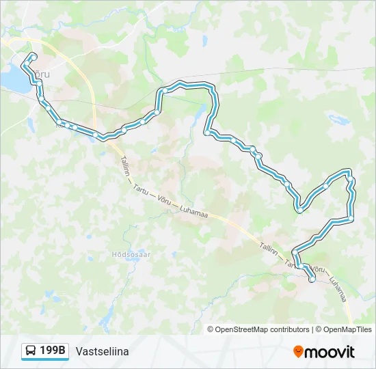 Автобус 199B: карта маршрута