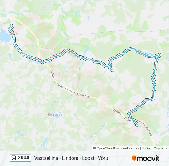 200A Bus Line Map