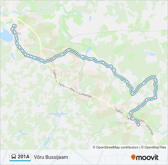 Автобус 201A: карта маршрута