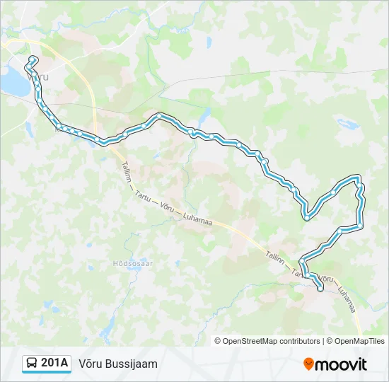 201A Bus Line Map
