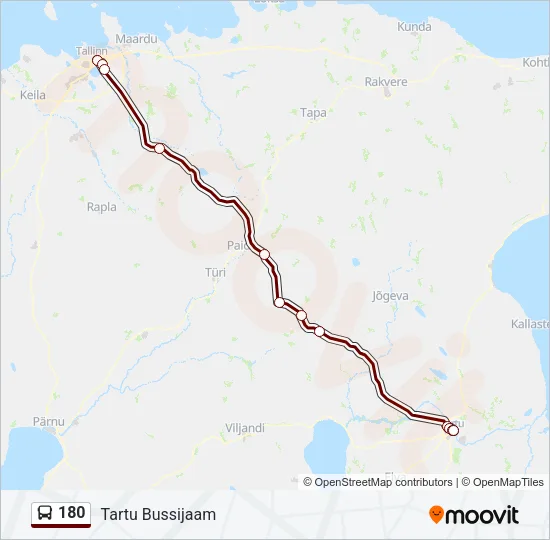 180 Bus Line Map