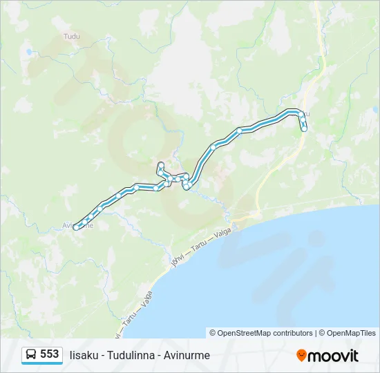 553 Bus Line Map