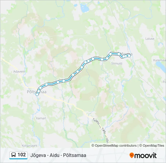 102 Bus Line Map