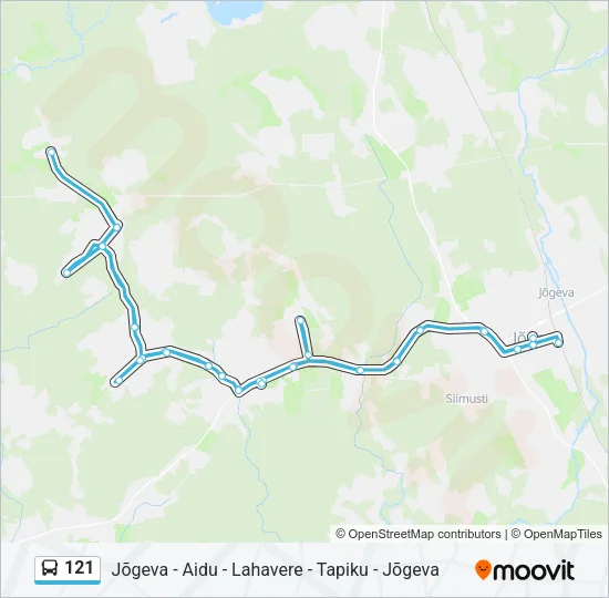 Автобус 121: карта маршрута
