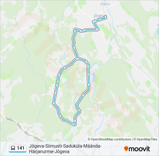 Автобус 141: карта маршрута