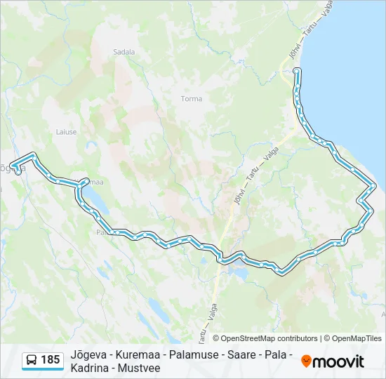 Автобус 185: карта маршрута