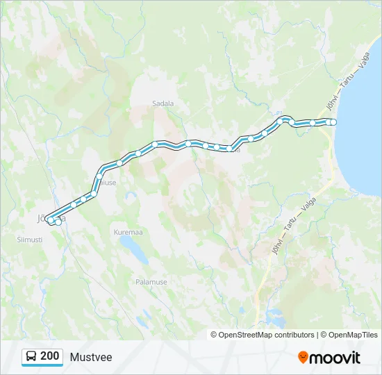Автобус 200: карта маршрута