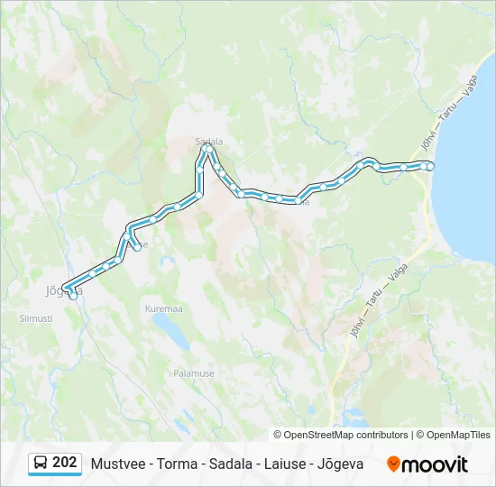 Автобус 202: карта маршрута
