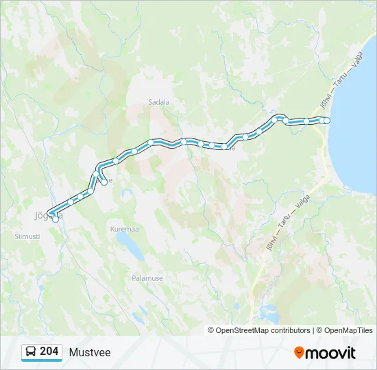 Автобус 204: карта маршрута