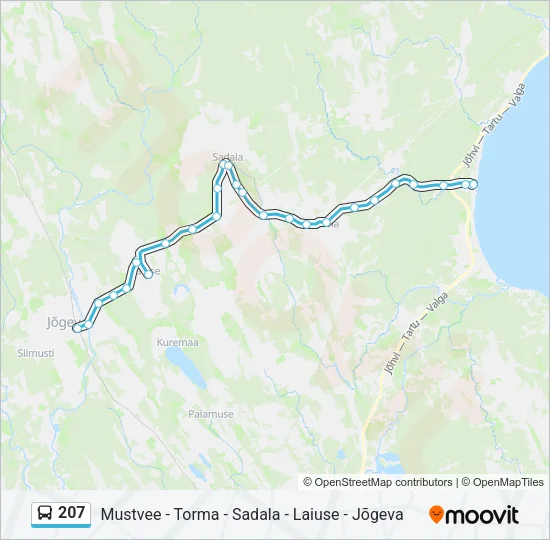 207 Bus Line Map