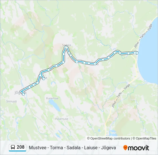 208 Bus Line Map