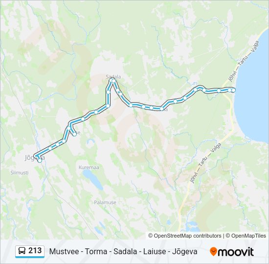 Автобус 213: карта маршрута