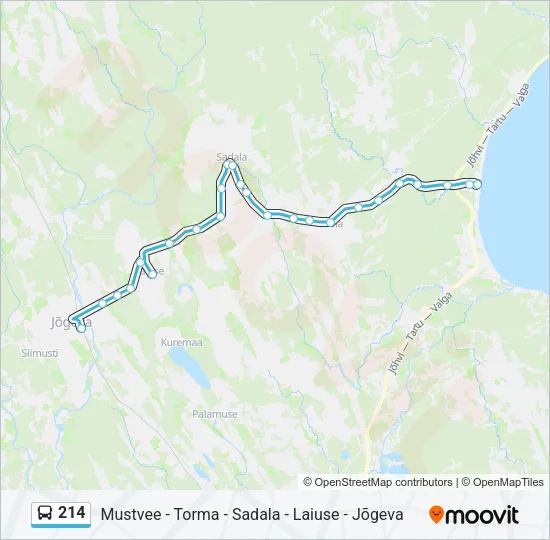 214 Bus Line Map