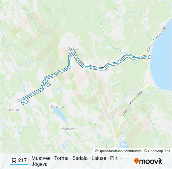 217 Bus Line Map