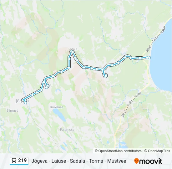 219 Bus Line Map