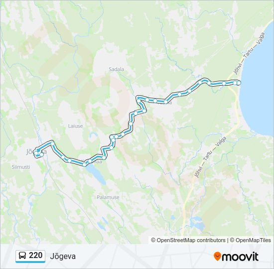 Автобус 220: карта маршрута