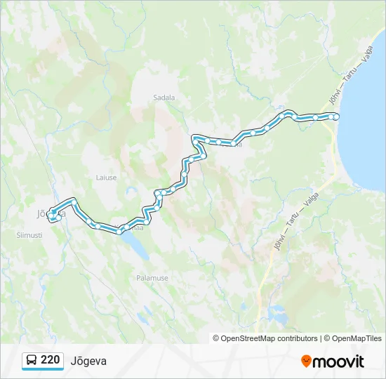 Автобус 220: карта маршрута