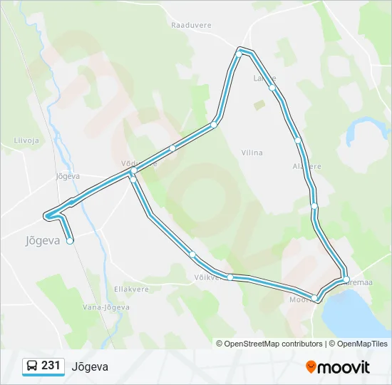 Автобус 231: карта маршрута