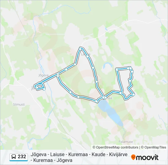 Автобус 232: карта маршрута
