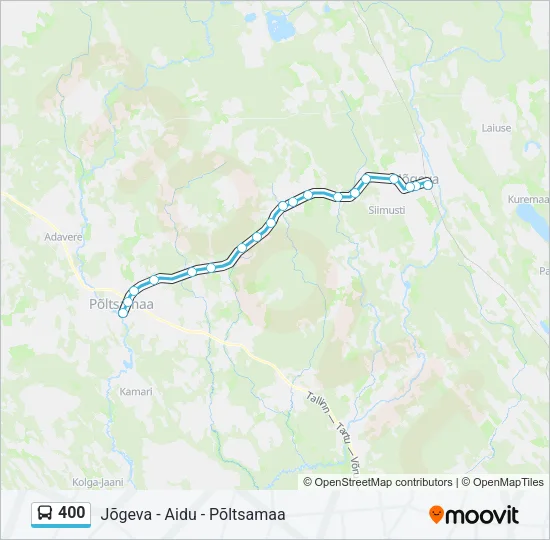 Автобус 400: карта маршрута