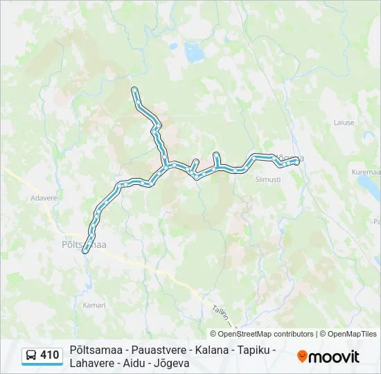 410 Bus Line Map