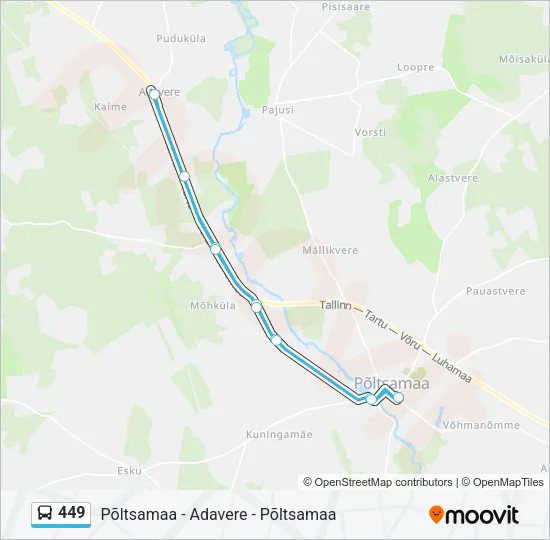 449 Bus Line Map