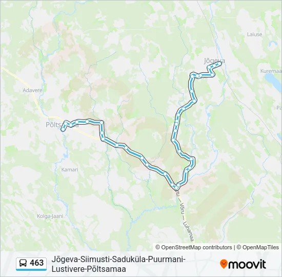 Автобус 463: карта маршрута
