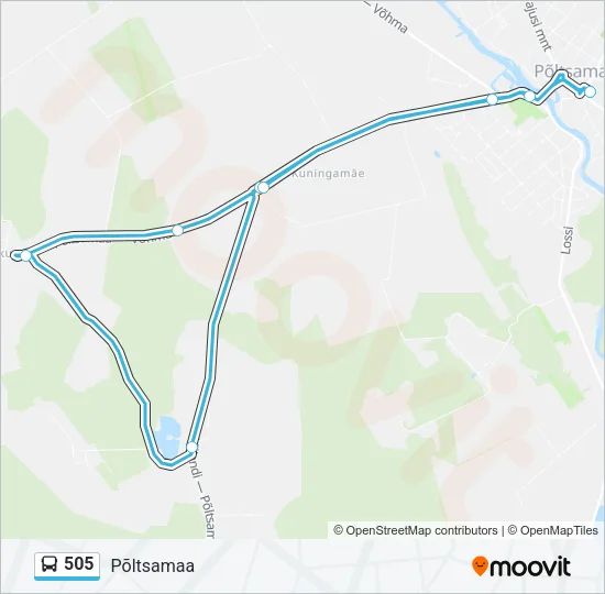 505 Bus Line Map